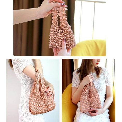 Sac à bulles extensible Magic Bubble - grand sac de courses portable - design plissé - sac à main écologique - 1 pièce (kaki) (1/5)