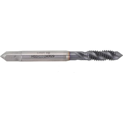 Taraud spiralé, nitruré, HSS, M6x1,0, pour CNC et réparation (1/5)
