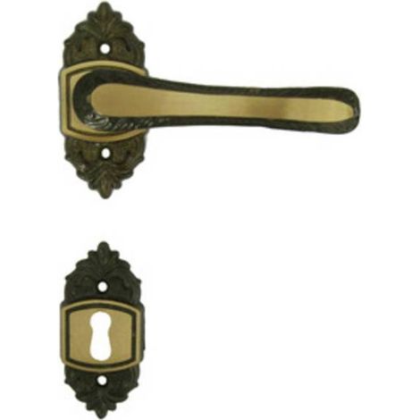 4 x MANIGLIA OTTONE GIGLIO C/BOCCHETTA