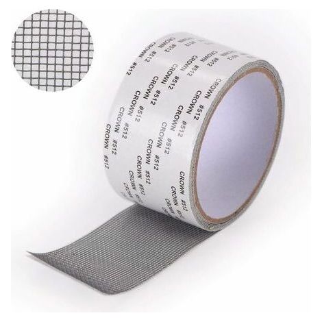 SHINING HOUSE Selbstklebendes Moskitonetz-Reparaturband – Moskitonetz-Reparaturpflaster, Fenster-Reparatur, selbstklebendes Moskitonetz-Set, Reparatur-Moskitonetz, 5 x 2 m (grau) (1/4)