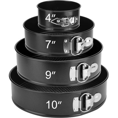 Juego de 4 sartenes desmontables con base extraíble, de 11/18/23/26 cm, redondas y rectangulares, con revestimiento antiadherente. (1/5)