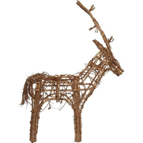 Renna in rattan dorato decorata con glitter - Statuetta decorativa 48 cm (1/3)
