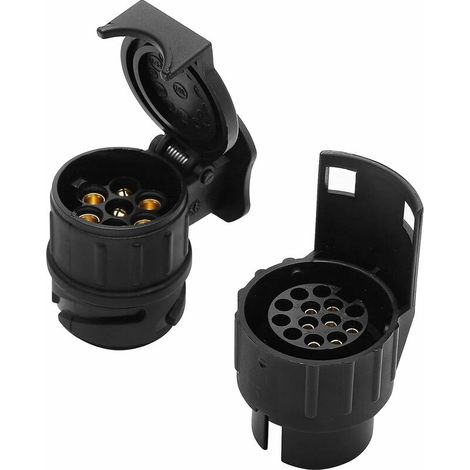 Adaptateur de remorque 13 Broches à 7 Broches + Convertisseur d'adaptateur de Prise 7 Broches à 13 Broches,12V Connecteur de convertisseur de Prise Universel pour de remorque de Caravane,Seuçais (1/5)