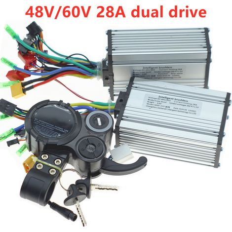 Elektroroller 48-60V 28A Dual-Antriebssteuerung mit Schlüssel, LCD-Leistungs- und Geschwindigkeitsanzeige. (1/4)