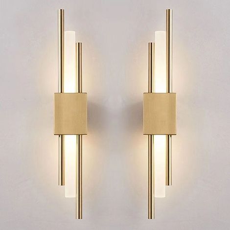 2PCS Applique Murale LED Blanc Chaud/Neutre/Froid (3000K-6000K) – Luminaire Intérieur Design– Lampe de Chevet Longue – Veilleuse LED pour Nuit
