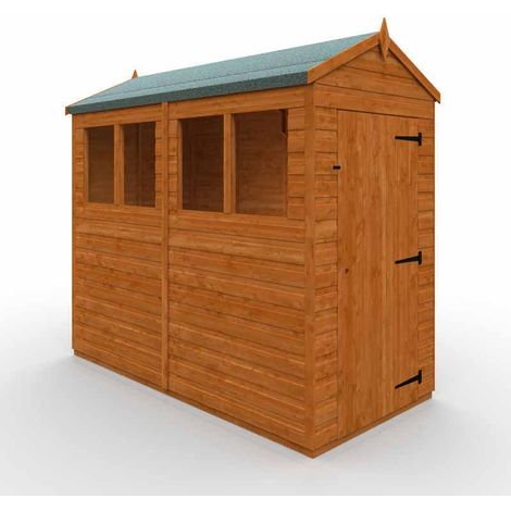 8x4 Flex Apex Summerhouse Garden Sunroom 12mm Flex - L238.8 x W115 x H219.2 cm - Solid Wood/Softwood/Pine - Burnt Orange