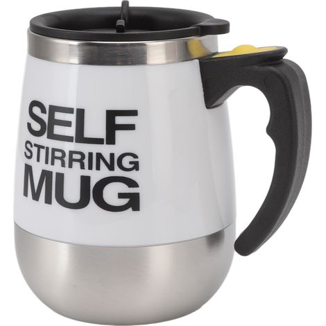 Automatischer Mixbecher (400 ml), Innenauskleidung aus Edelstahl, batteriebetrieben, ideal für Reisen und Büro (weiß). (1/5)