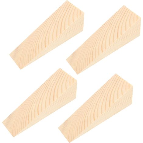 massive, rutschfeste Türstopper aus Holz für Feuerwehrleute, dreieckige Hartholzkeile für Türunterkanten auf Fliesen, Beton und Teppich (L x B x H) 10 x 3 x 3 cm (1/5)