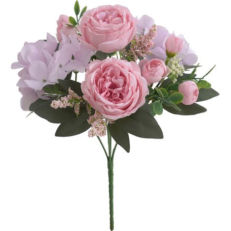 Fleur Artificielle - Bouquet Floral Simulé En Tissu - Décoration Intérieure Murale Et Table - Pour Mariage Noël Célébration - 1 Pièce (1/2)