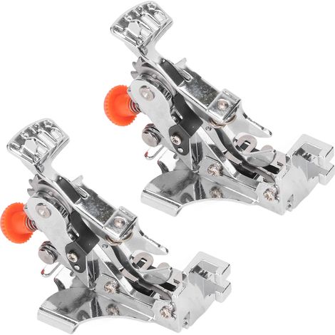 Ensemble de 2 pieds-de-biche plissés en acier inoxydable pour machines à coudre domestiques