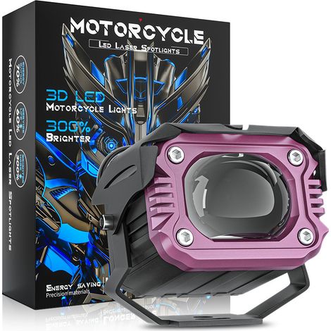 Projecteur LED Moto Anti-brouillard 20W CSP 3570, Laser Mini Canon Bi-couleur Blanc/Jaune, 4 Modes Strobe, 8000LM DC9-80V, Lampe Auxiliaire Avant pour Moto Voiture 4x4 Camion(4PCS) (1/5)