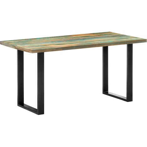 vidaXL Table de salle à manger 160x80x75cm Bois de récupération massif (1/5)