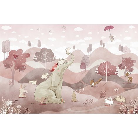 Papier peint panoramique Enfants - Animaux - 195 cm x 126 cm (1/2)