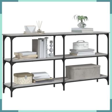 834108 Table console sonoma gris 150x29x75 cm bois d'ingénierie (1/5)