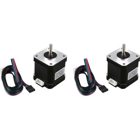 2 motores paso a paso Nema 17 de 48 mm, motor Nema17 de 42 bytes, 2 A, 4 cables (17HS8401), cable de 1 m para impresora 3D, CNC, motor XYZ.