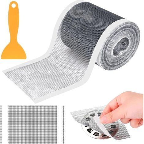 Raccoglitore di capelli adesivo monouso, 7 cm x 10 m, adesivi per scarico doccia con paletta per la pulizia, filtro per capelli per vasca da bagno, filtro per lavello da cucina per scarichi, scarico d (1/4)