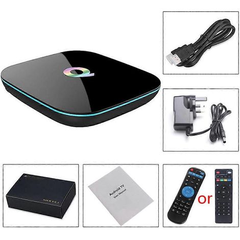 Plus Smart-TV-Box mit Android 9.0, 2 GB RAM/16 GB ROM, 2,4 GHz WLAN und 6K-Auflösung