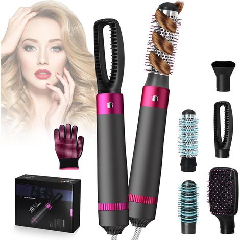 Air styler Sèche Cheveux 5 en 1, Ensemble de Brosse à Air Chaud, Brosse Cheveux Soufflante avec Ionique Négatif, Fers à Boucle Automatique, pour Friser, Lisser et Coiffer Les Cheveux (1/5)
