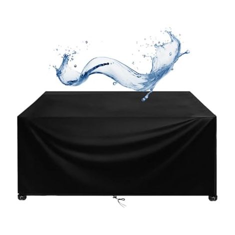 Telo di copertura impermeabile per mobili da giardino 210x80x120 cm/LxPxA. Copertura protettiva per mobili da esterno, antivento e resistente ai raggi UV. Telo di copertura per tavolo e sedie da giard