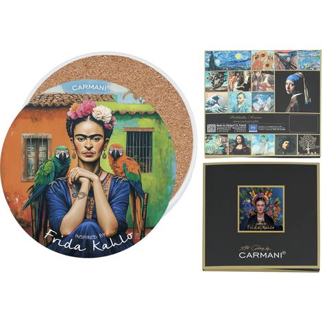 Carmani, posavasos de cerámica para taza o vaso. Inspirado en las pinturas de Frida Kahlo.