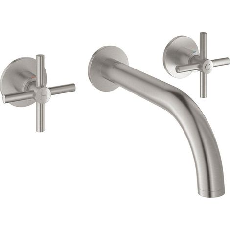 Grohe Atrio Mélangeur Lavabo 3 trous Taille M Finition inox brossé infinity, 20661DC0 (1/2)
