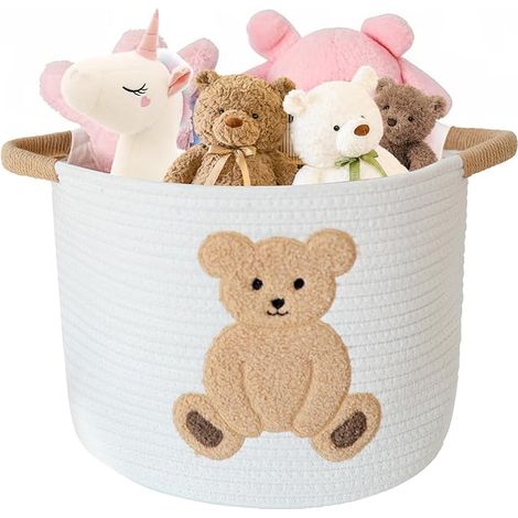 Panier de rangement tressé pour jouets, panier à linge pour chambre, panier en corde de coton, panier cadeau pour enfants, table à langer, organisateur de salle de bain (1/5)