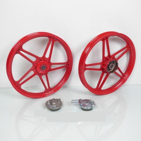 Jantes à bâtons rouge 17x1.6 pouces type Bernardi pour mobylette
