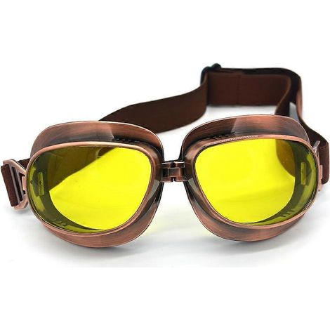 Lunettes de moto vintage, lunettes de pilote, lunettes de motocross rétro, lunettes de sport pour casque demi-jet (1/4)