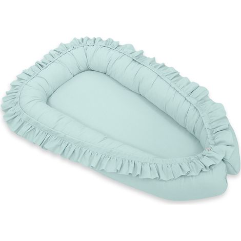 Baby Kokon Laufstall Wickeltuch Premium mit Rüschen MY SWEET BABY - mint (1/4)