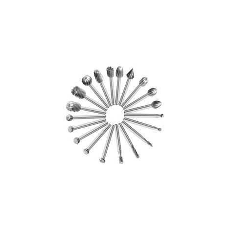 Lot de 20 fraises rotatives HSS 3 mm, embouts de fraisage pour outil rotatif Dremel – (1/4)