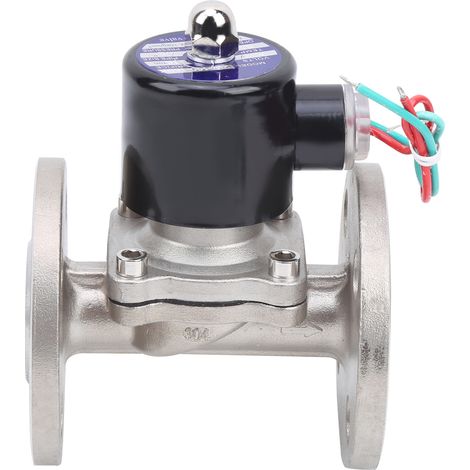Électrovanne à bride en acier inoxydable, NBR NC à action directe 1/2 pouce (2W-160-15BF) 110 V CA