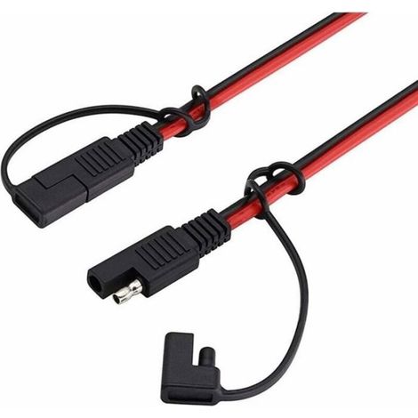 Câble Batterie - 14 AWG Cuivre - 1 m - Pince Crocodile Rouge Noir - Pour Moto Voiture Solaire Bateau - 1 Pièce (1/4)