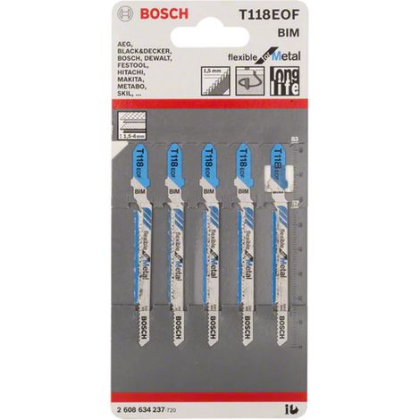 Bosch – Lame de scie sauteuse 83mm pour tôle – Denture ondulée et fraisée – Compatible scies à emmanchement en T – 2608634237 (1/10)