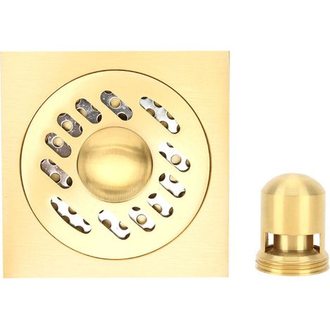 Bonde de douche carrée en laiton, bonde de sol inodore, accessoires de salle de bain (1/5)