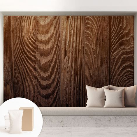 Papier peint intissé décoratif pour salon chambre et cuisine Facile à poser avec colle Cernes de bois 208x146 cm (1/5)