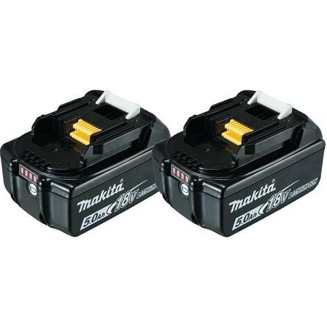 Pack de 2 batteries MAKITA BL1850B 197288-2 - 18 V - 5 Ah - Li-ion avec témoin de charge (1/5)
