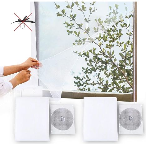 2 Pieces Window Mosquito Net,Can Cut Fine Net Insect Screens, Window Net, Can Penetrate Air Protective Net Suitable for most kinds of doors and windows（1.3X1.5m） (1/5)