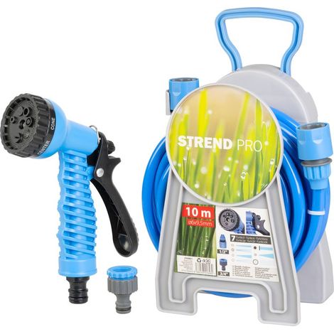 Schlauchtrommel Strend Pro HC421, mit Gartenschlauch L-10 m, Pistole
