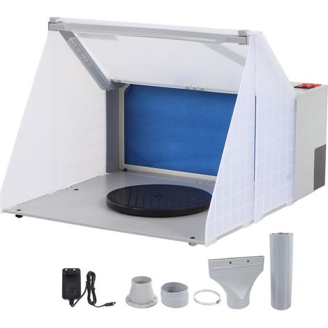 Aérographe pliable Portable, faible puissance, cabine de pulvérisation, filtre d'extraction avec LED pour modèles de jouets, artisanat, prise ue. (1/5)