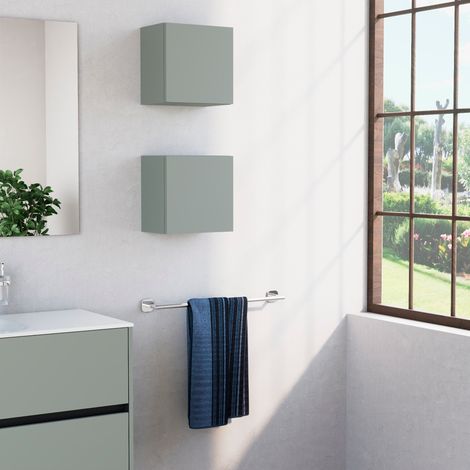 Inda - Pensile bagno con anta DX 30x30 cm - Verde salvia opaco (1/3)