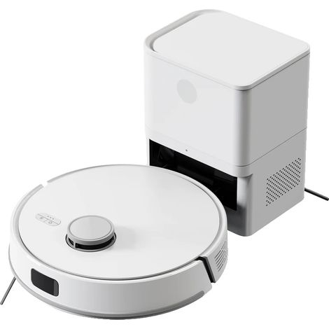Aspirateur Robot, Navigation LIDAR, Fonction Auto-Vidante, Blanc (1/2)
