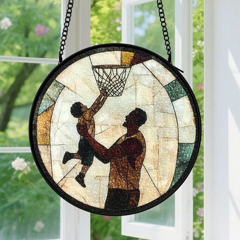 Suspension en vitrail - Attrape-soleil unique en verre, décoration jardin maison, cadeau Anniversaire pour femme, homme, professeur 16 cm (1/5)