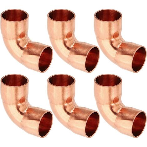 12pcs Raccord Coudé en Cuivre pour Tuyaux Gaz, 14mm Tuyau d'Arrosage Durite Essence, Raccords Tuyauterie à Pression HVAC Climatisation Plomberie, Épaisseur 1mm - 12mm x 0.8mm (1/5)