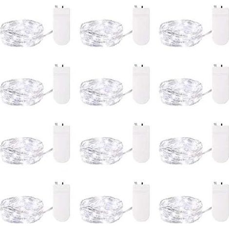 Lichterkette – 20 LEDs – Flexibler Silberdraht – Wasserdicht (IP65) – Für den Innen- und Außenbereich – 12er-Pack (1/5)