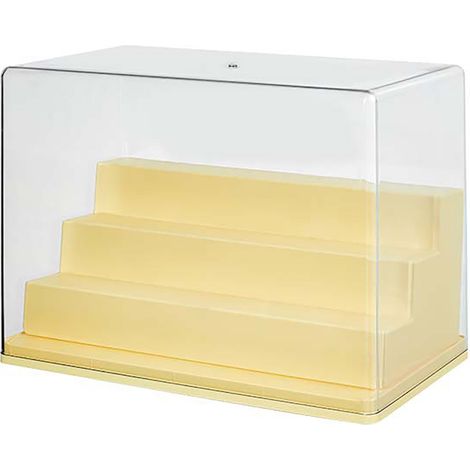 Support de Figurine Transparent Anti-Poussière Étagère à Échelons pour Vitrine Chambre Salon Jaune (1/5)