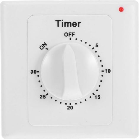 Interrupteur Minuterie Compte à Rebours 60 Minutes Etanche pour Salle de Bain Ventilateur Éclairage (1/4)