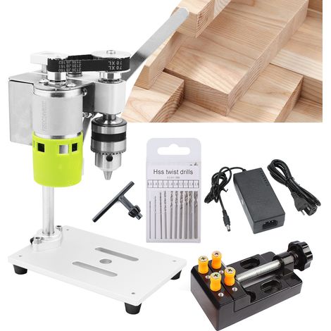 Mini perceuse d'établi, petite perceuse d'établi haute précision à 7 vitesses, silencieuse, compacte, pour l'artisanat, le bricolage, la fabrication de bijoux, le travail du métal et du bois (1/5)