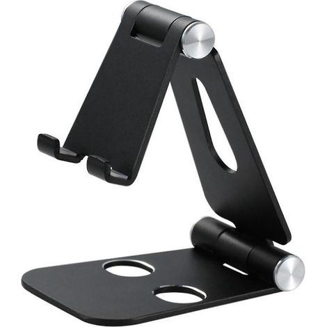 1 Support Tlphone, Support Tablette, Support Dock Compatible Pour Tlphone Portable, Accessoires, Bureau, D'autres Smartphones Aluminium - Noir (1/5)