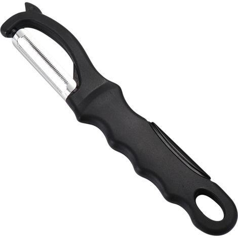 Econome De Legumes - Couteau A Eplucher Avec Lames Pivotantes Et Oeillette Integrée - Poignee Ergonomique Antidérapante En Plastique - Acier Inoxydable Alimentaire - 1 Pièce (1/3)