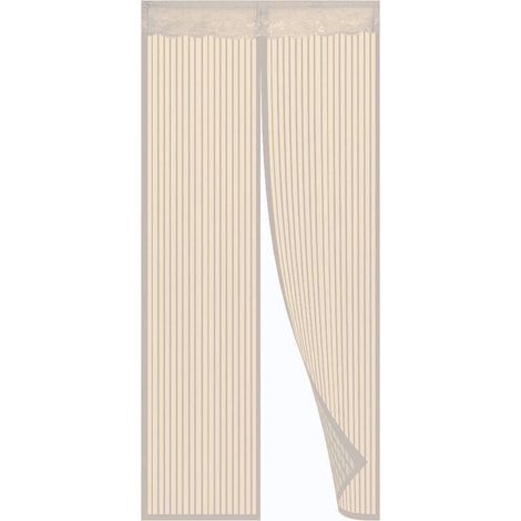 Lupex Shop - Tenda zanzariera magnerica con calamita, per porte e balconi, colore Beige dimensioni - 90x210CM (1/4)